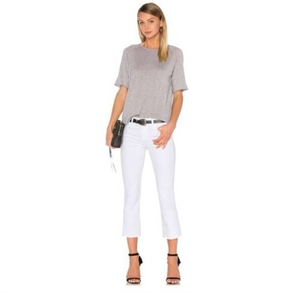 L'Agence Charlotte Mid Rise Cropped Flare White Jeans Size 26  NWT - Picture 6 of 6